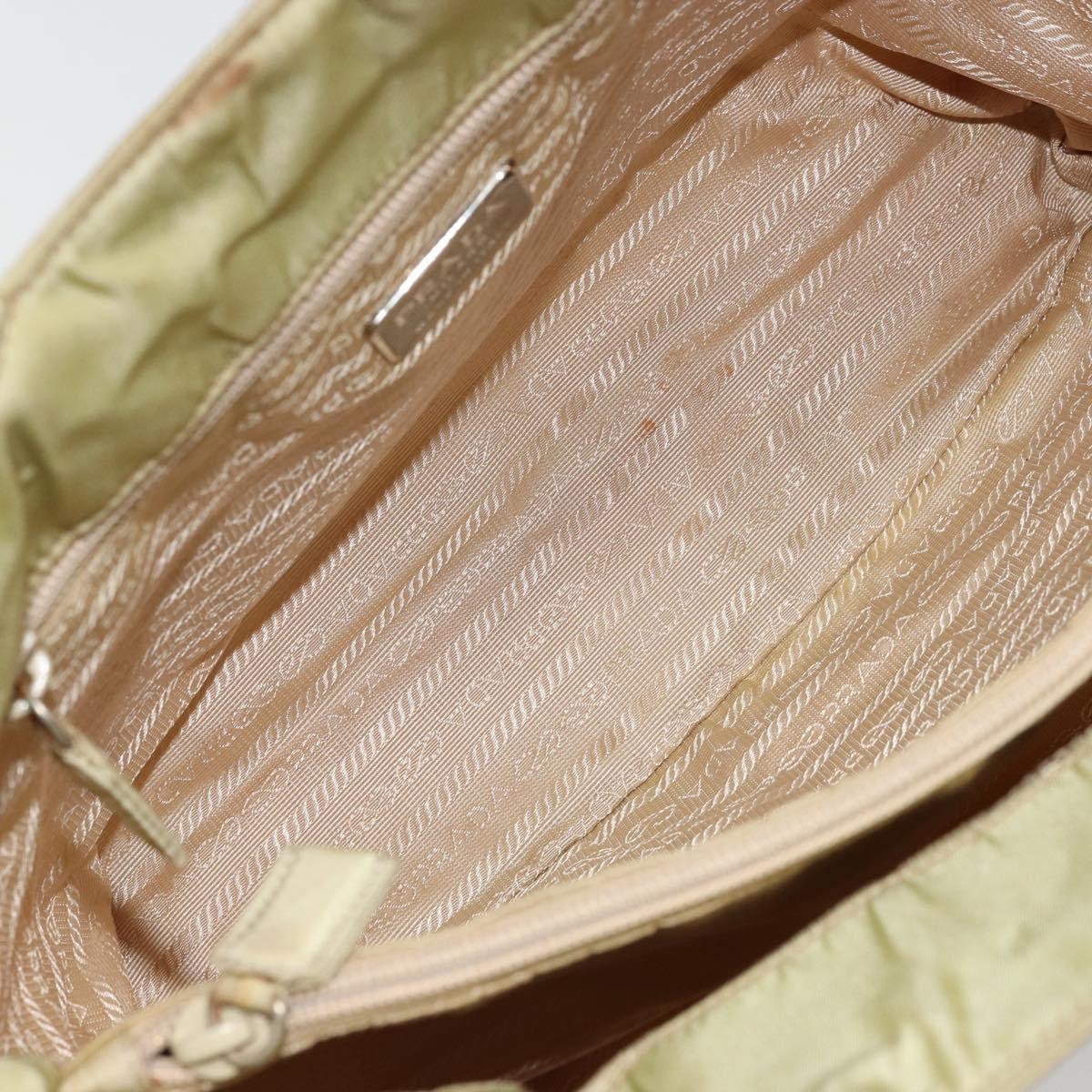 PRADA Tote Bag Nylon Silver Pistachio Green Auth hk1563