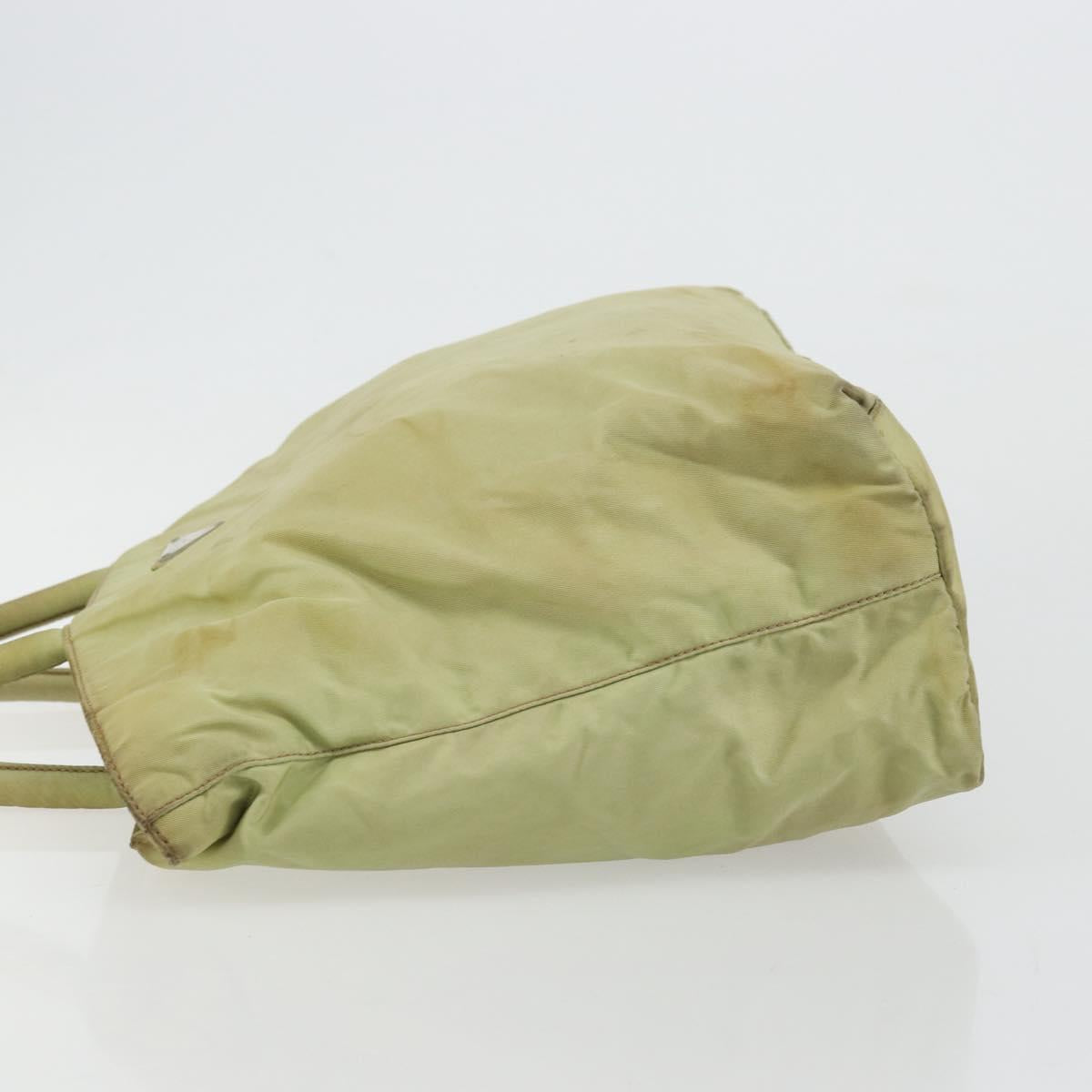PRADA Tote Bag Nylon Silver Pistachio Green Auth hk1563