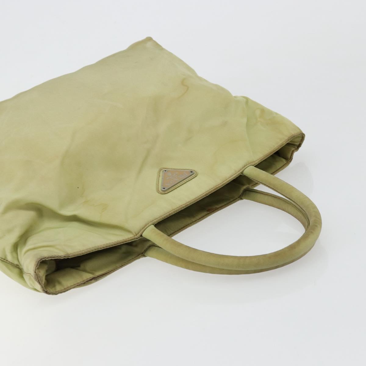 PRADA Tote Bag Nylon Silver Pistachio Green Auth hk1563