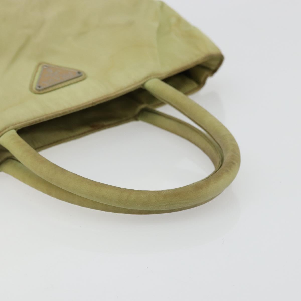 PRADA Tote Bag Nylon Silver Pistachio Green Auth hk1563