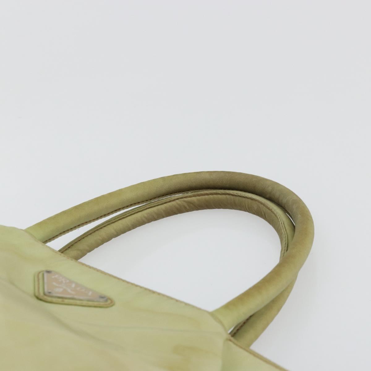PRADA Tote Bag Nylon Silver Pistachio Green Auth hk1563