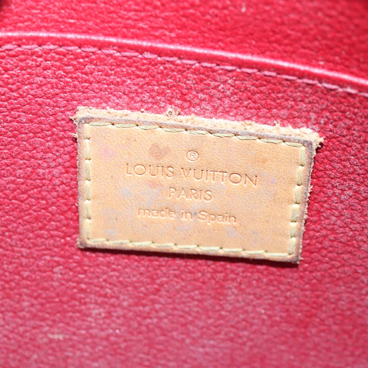 LOUIS VUITTON Vernis Rayure Pochette Cosmetic Pomme D'amour M91721 Auth hk1684