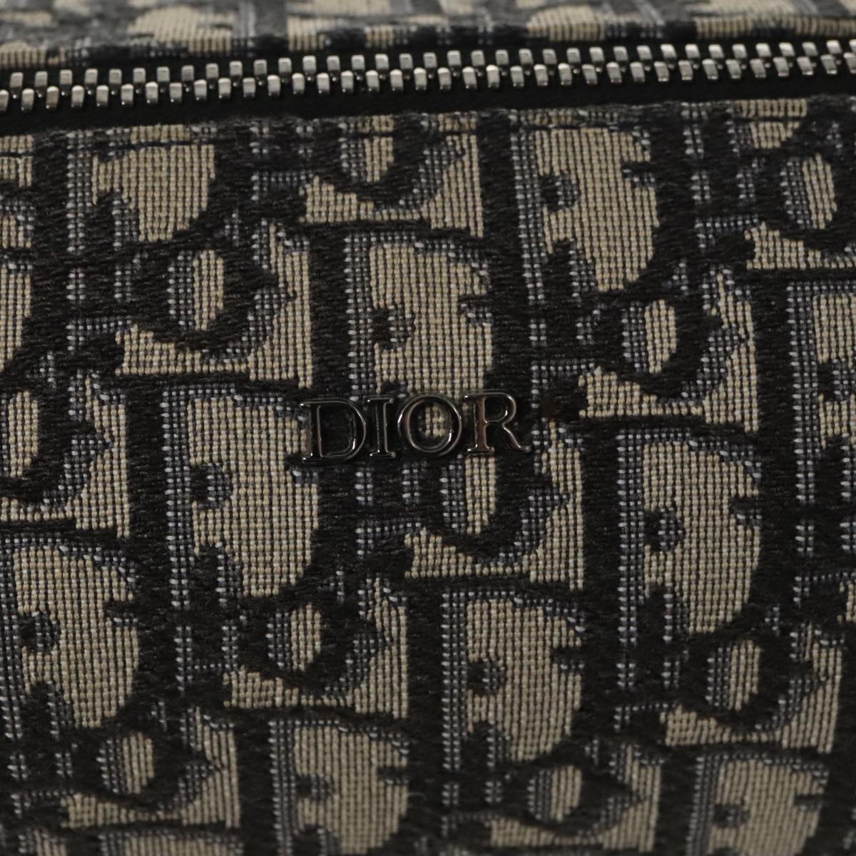 Christian Dior Trotter Canvas Oblique Shoulder Bag Blue Auth hk1747V