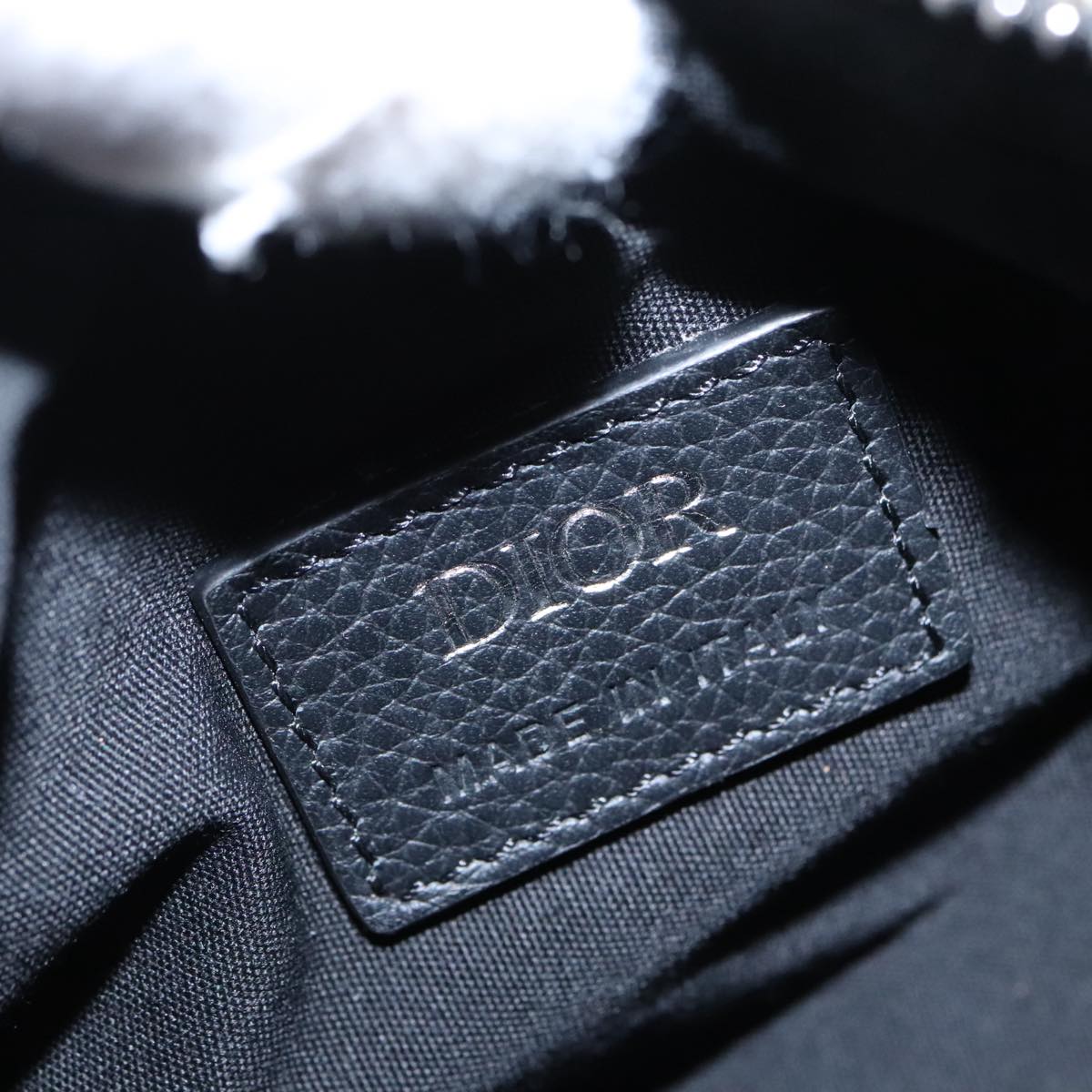 Christian Dior Trotter Canvas Oblique Shoulder Bag Blue Auth hk1747V