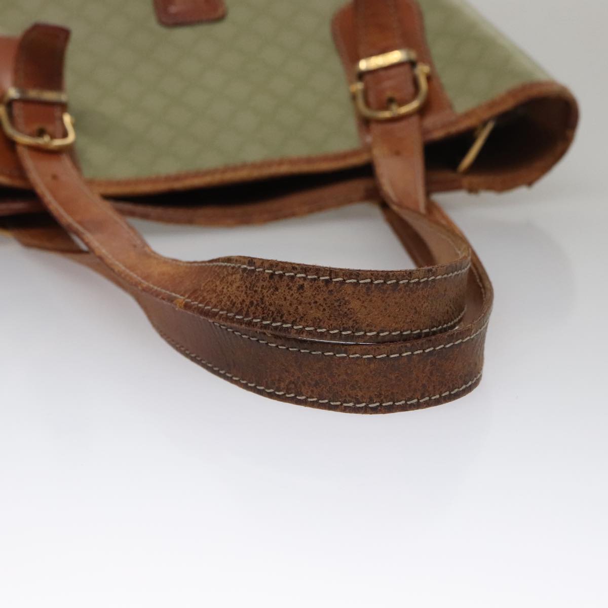 CELINE Macadam Canvas Tote Bag Beige Auth hk1872