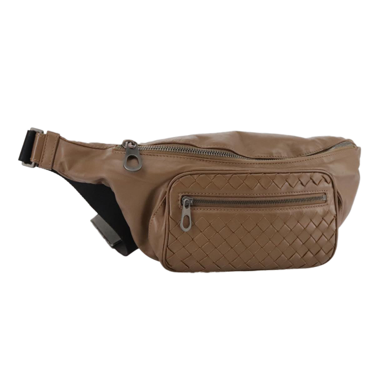 BOTTEGA VENETA INTRECCIATO Waist bag Leather Brown Auth hk1971