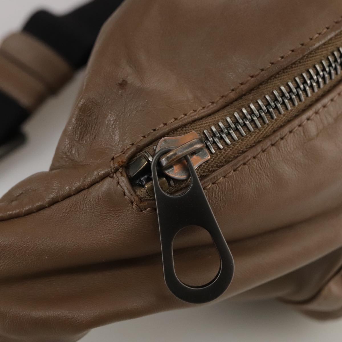 BOTTEGA VENETA INTRECCIATO Waist bag Leather Brown Auth hk1971