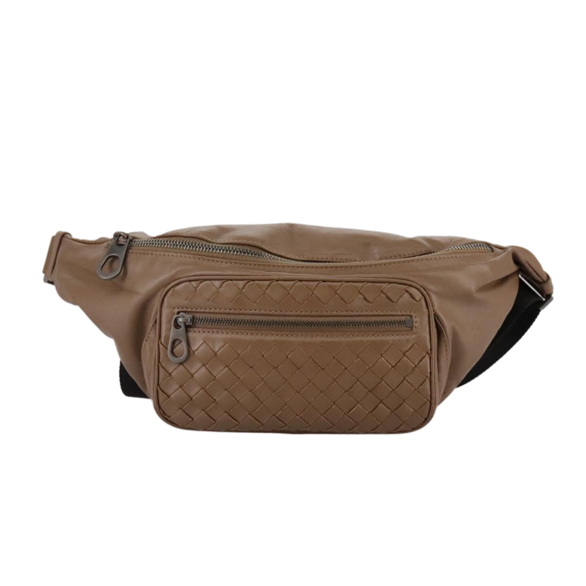 BOTTEGA VENETA INTRECCIATO Waist bag Leather Brown Auth hk1971