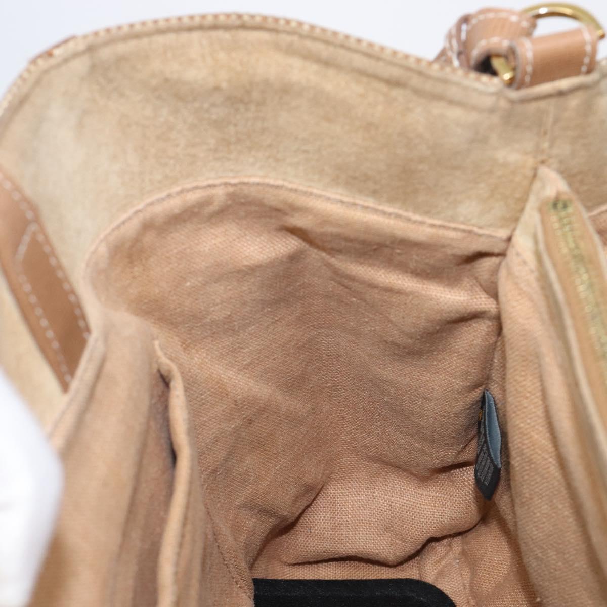FENDI To joule Hand Bag Canvas 2way Gold Beige Auth hk1977