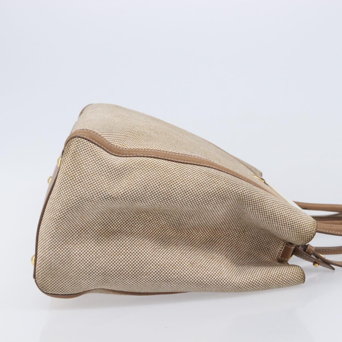 FENDI To joule Hand Bag Canvas 2way Gold Beige Auth hk1977