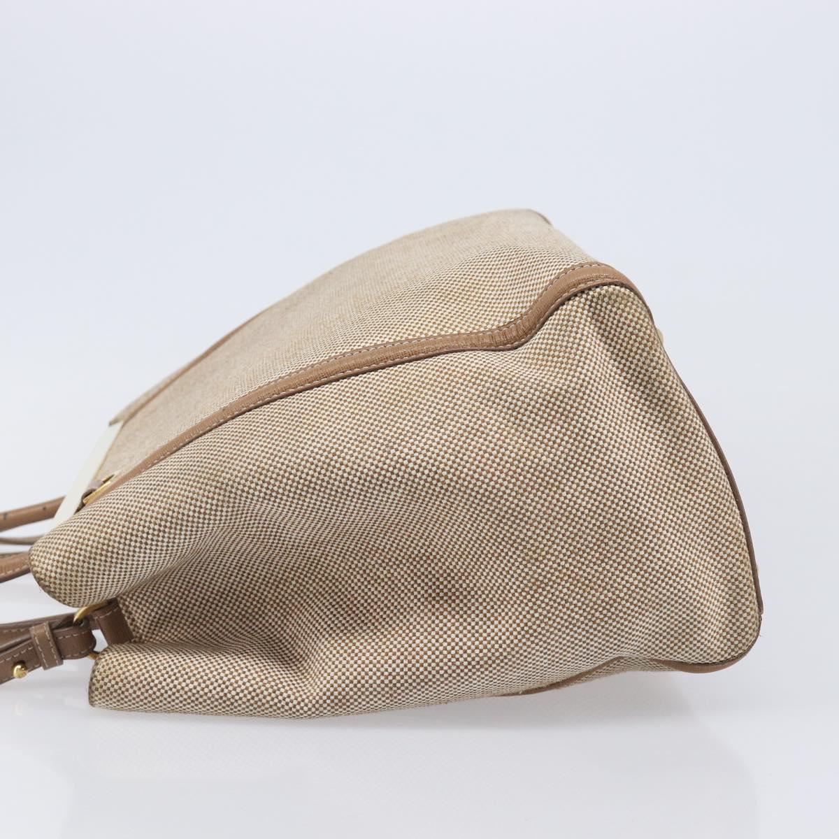 FENDI To joule Hand Bag Canvas 2way Gold Beige Auth hk1977