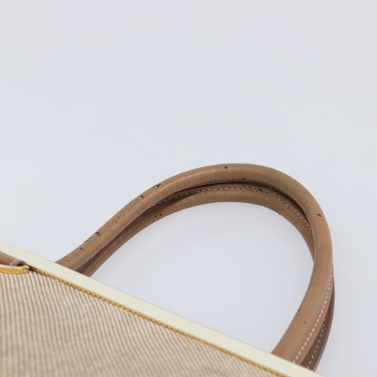 FENDI To joule Hand Bag Canvas 2way Gold Beige Auth hk1977