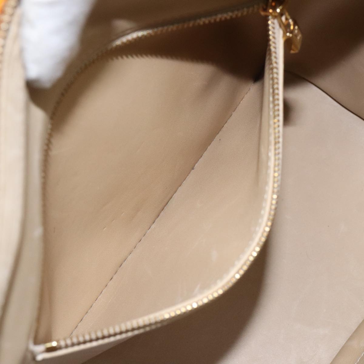 LOUIS VUITTON Monogram Vernis Houston Hand Bag Beige M91004 LV Auth hk1984