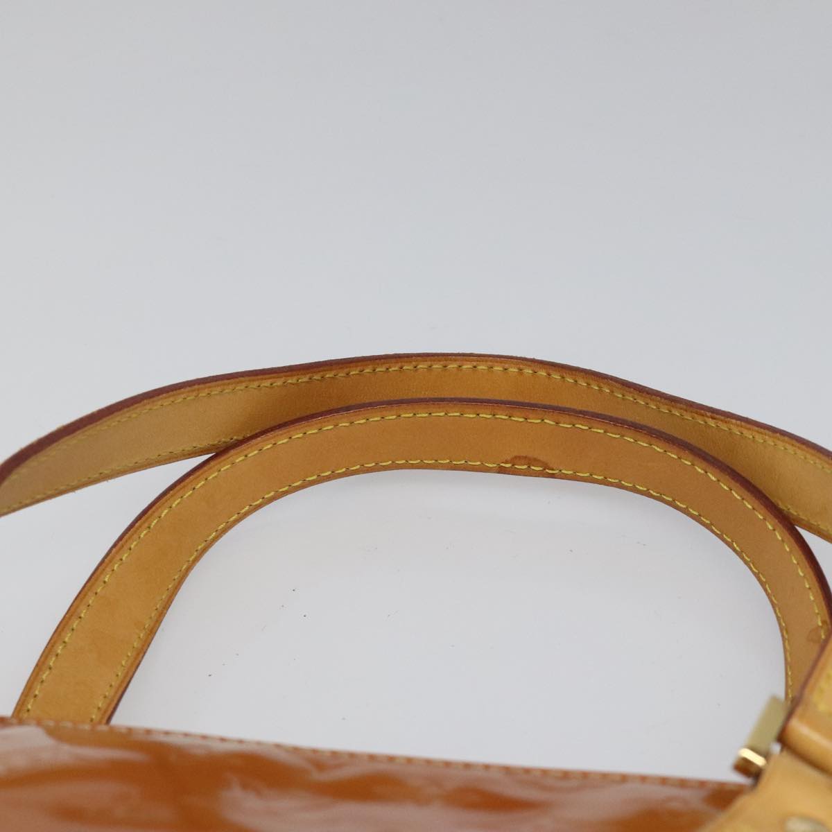 LOUIS VUITTON Monogram Vernis Houston Hand Bag Beige M91004 LV Auth hk1984