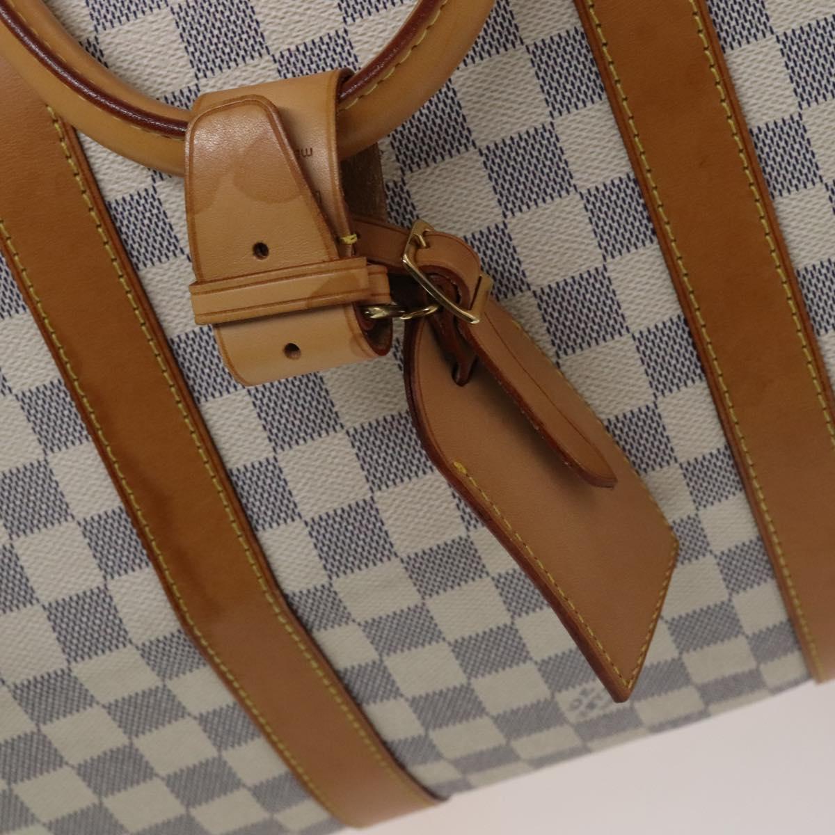 LOUIS VUITTON Damier Azur Keepall Bandouliere 55 Boston Bag N41429 Auth hk2021