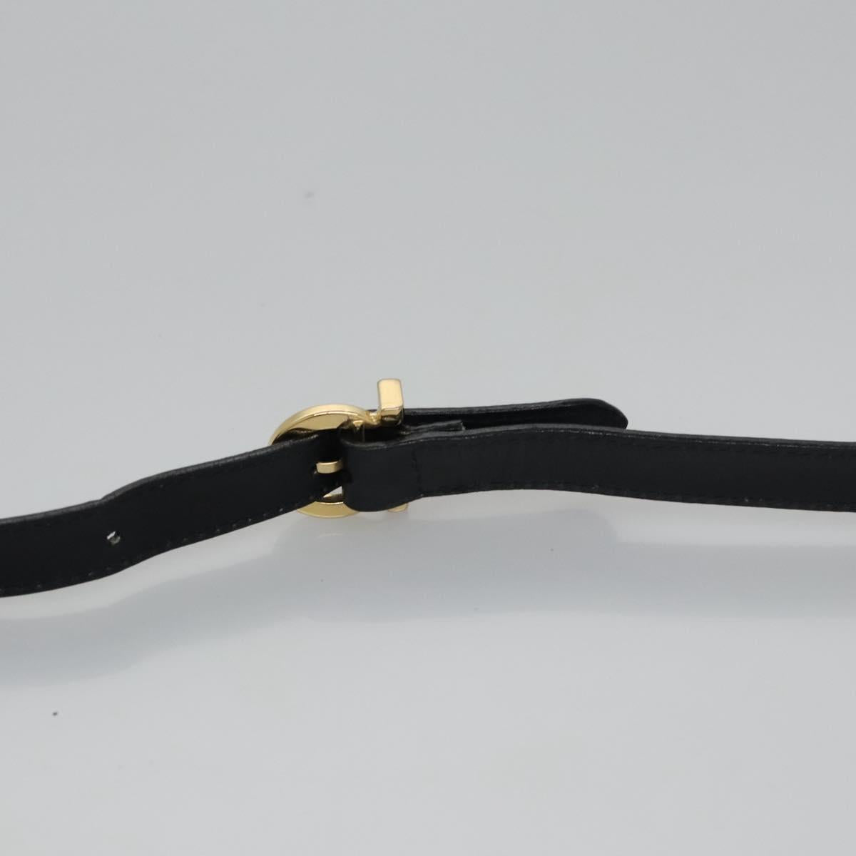 Salvatore Ferragamo Vala Hand Bag Leather Navy Gold Auth hk2025