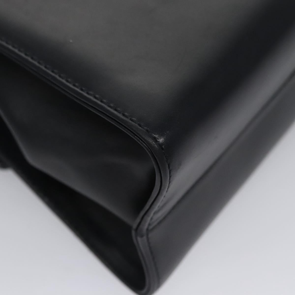 Salvatore Ferragamo Vala Hand Bag Leather Navy Gold Auth hk2025