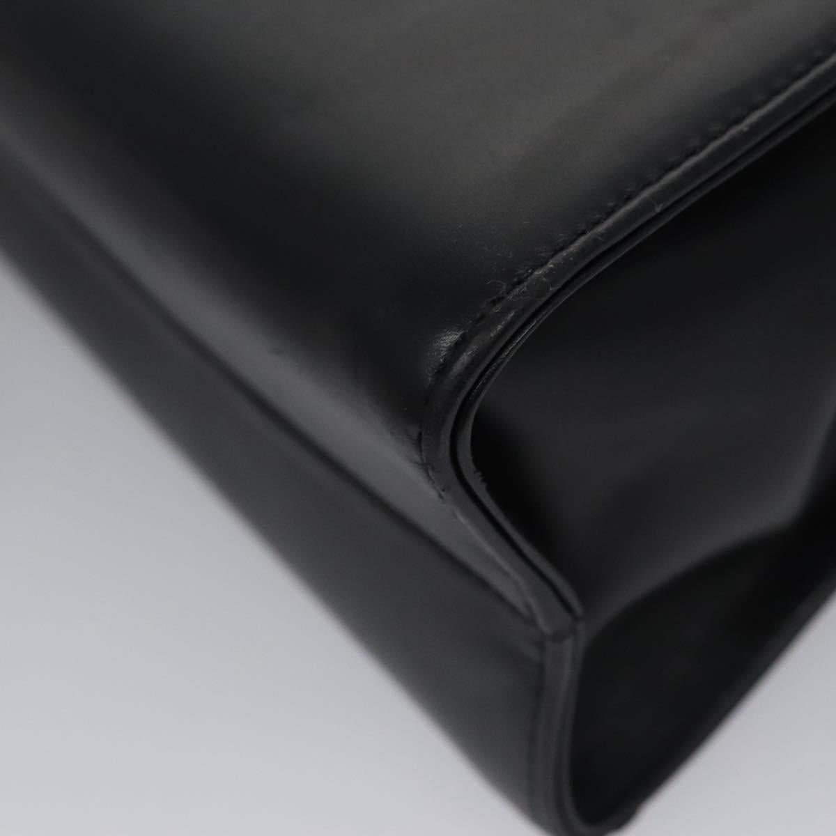 Salvatore Ferragamo Vala Hand Bag Leather Navy Gold Auth hk2025