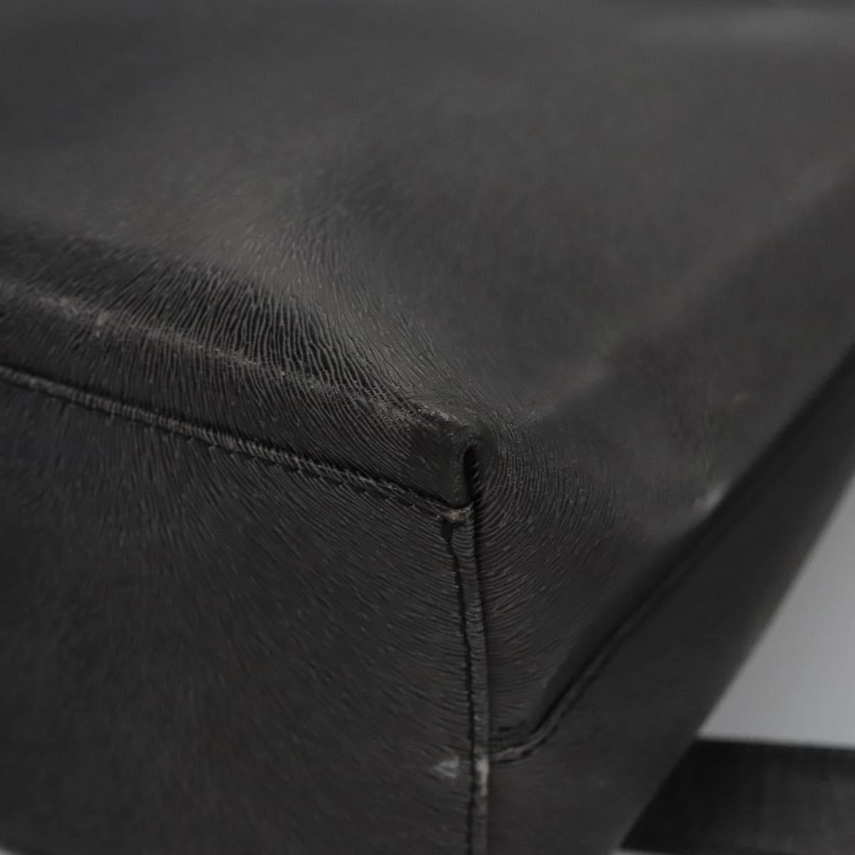 Salvatore Ferragamo Gancini Hand Bag Leather 2way Black Silver Auth hk2026