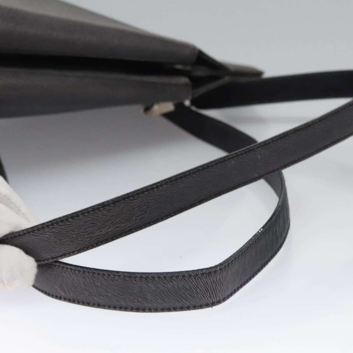 Salvatore Ferragamo Gancini Hand Bag Leather 2way Black Silver Auth hk2026