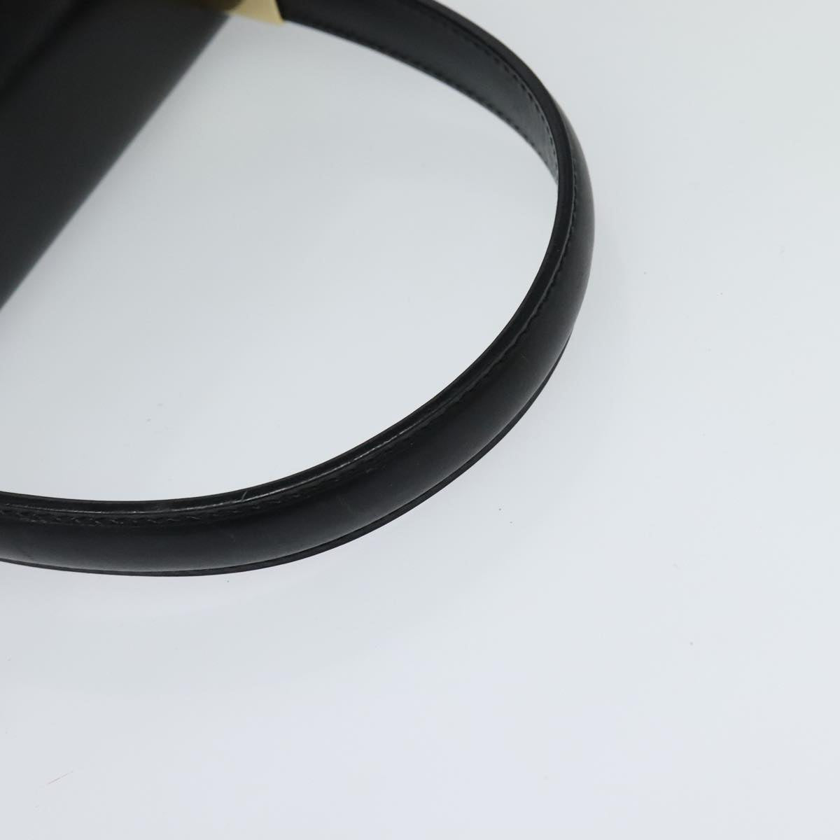 Salvatore Ferragamo Gancini Hand Bag Leather 2way Black Gold Auth hk2029