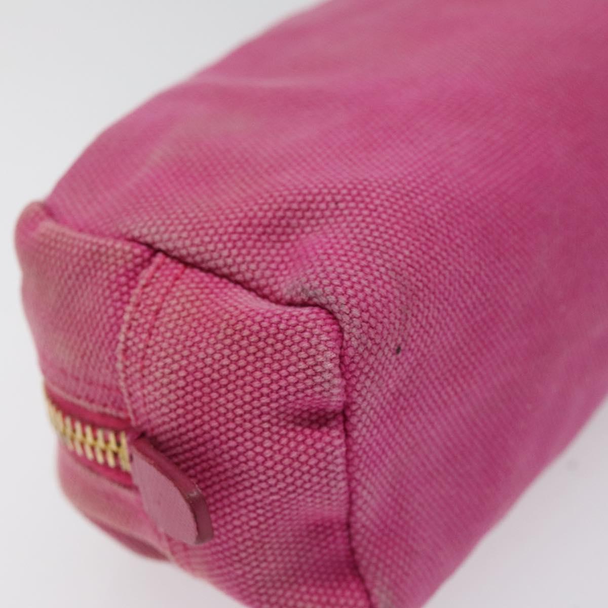 PRADA Pouch Canvas Pink Gold Auth hk2039