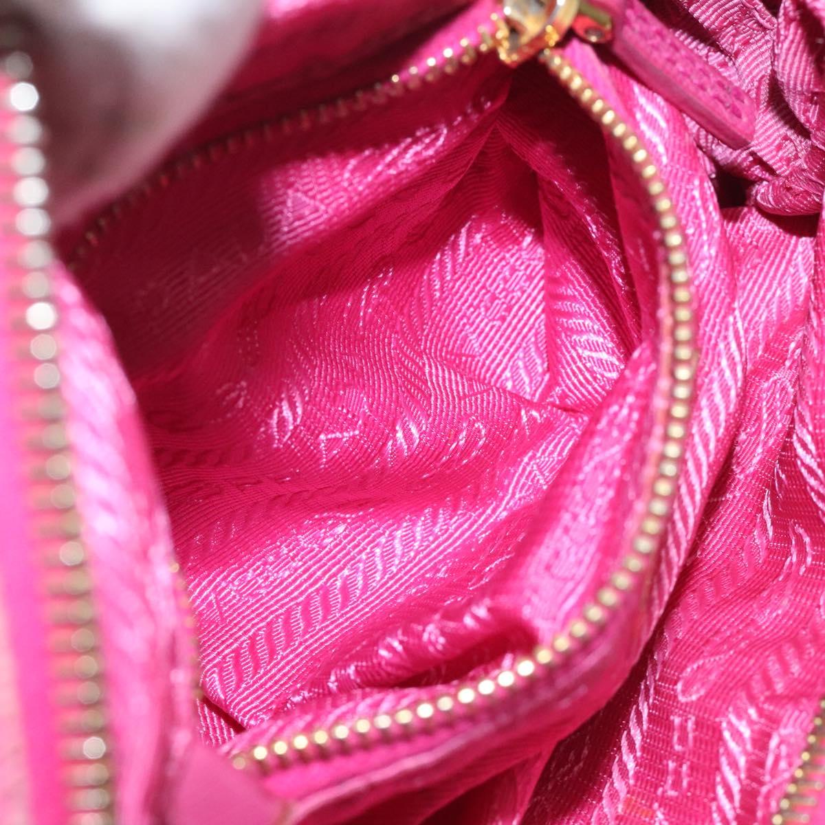 PRADA Pouch Canvas Pink Gold Auth hk2039