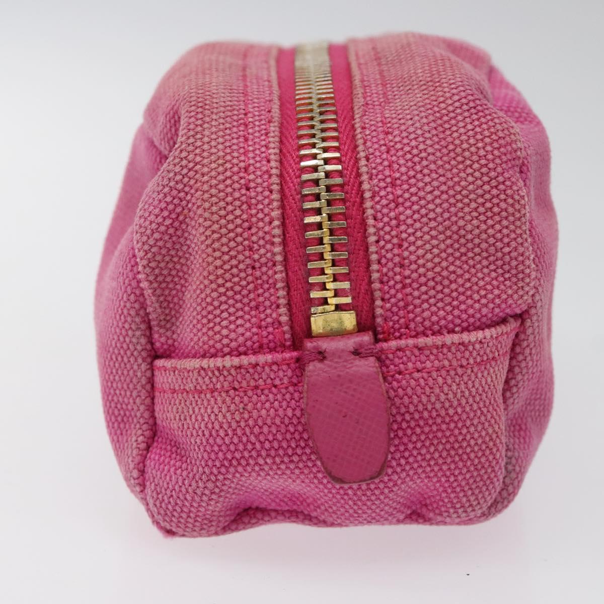 PRADA Pouch Canvas Pink Gold Auth hk2039