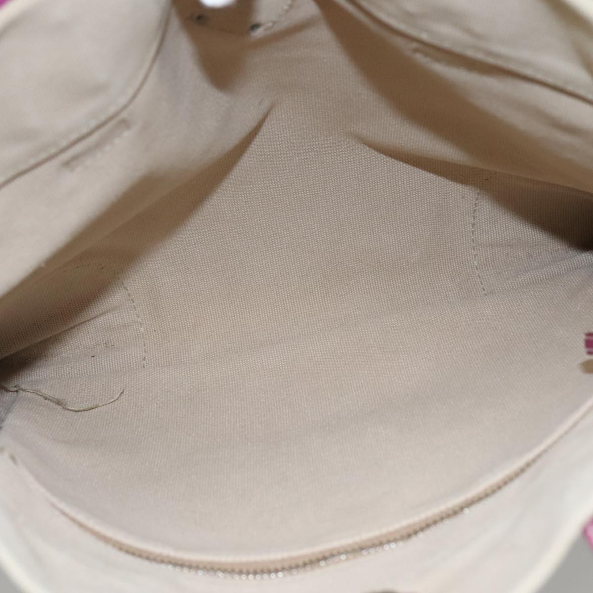 PRADA Tote Bag Canvas Suede Beige Purple Silver Auth hk2041