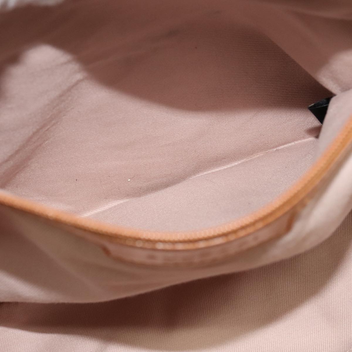 BVLGARI Shoulder Bag Patent Leather Yellow Gold Auth hk2059