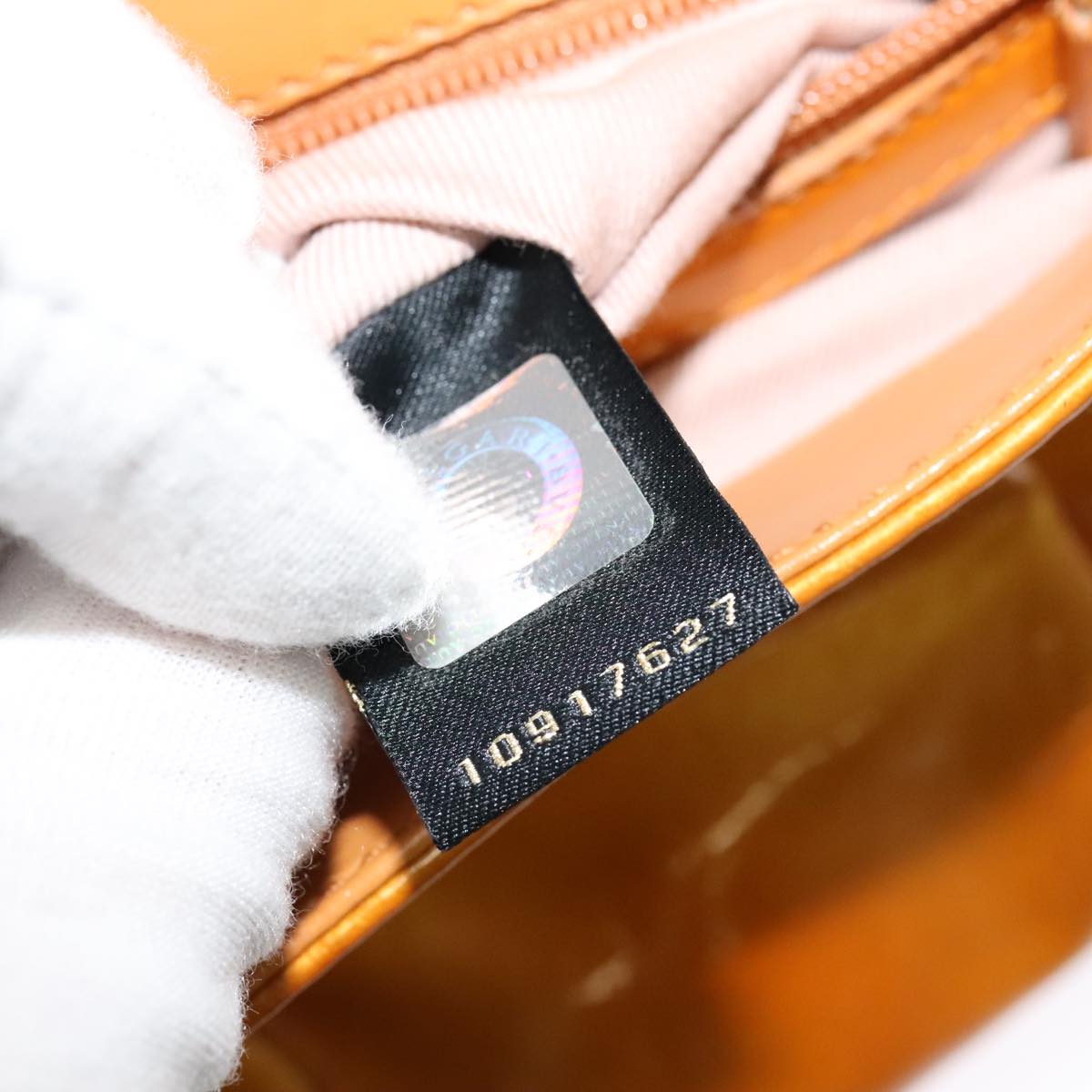 BVLGARI Shoulder Bag Patent Leather Yellow Gold Auth hk2059