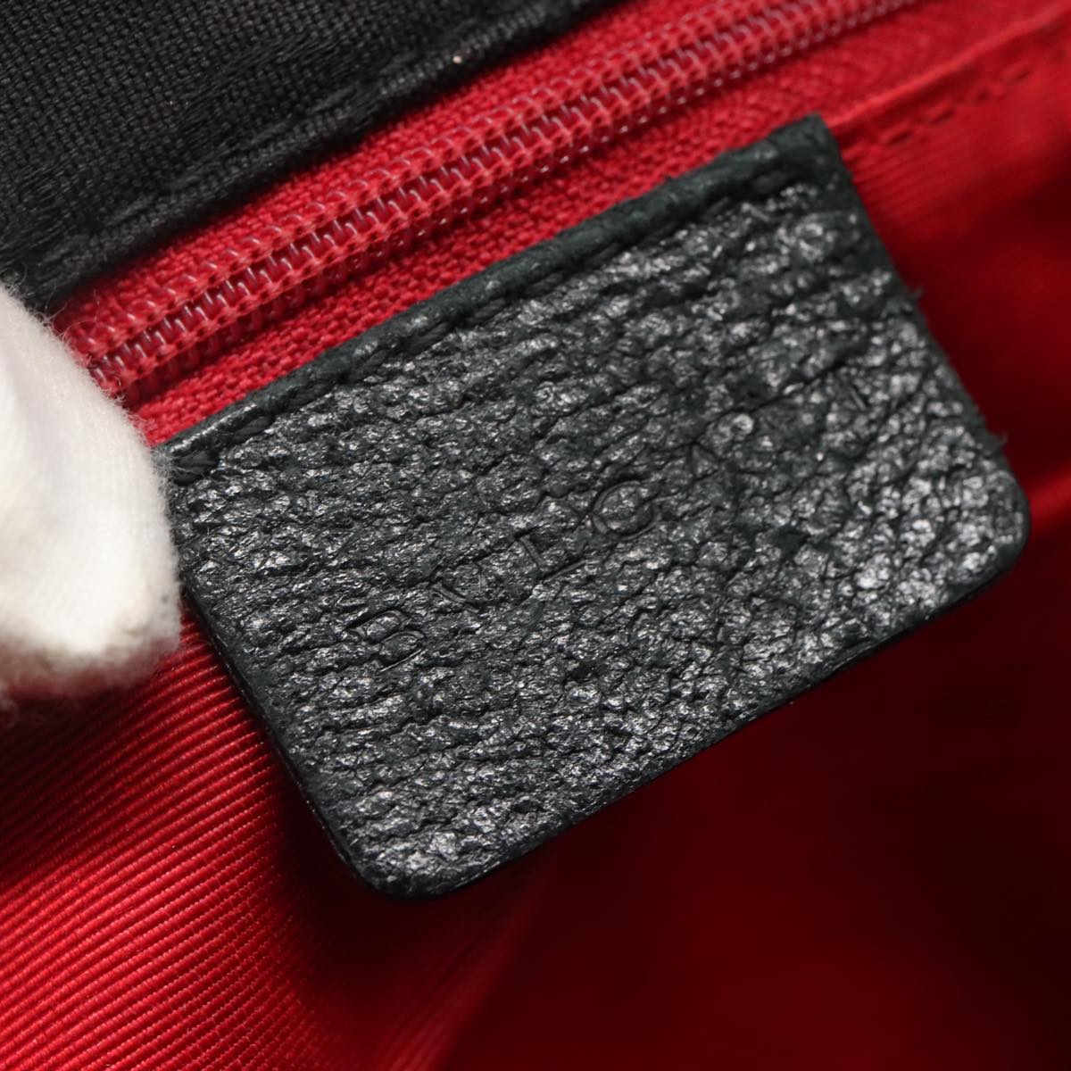 BVLGARI Tote Bag Canvas Leather Black Silver Auth hk2061