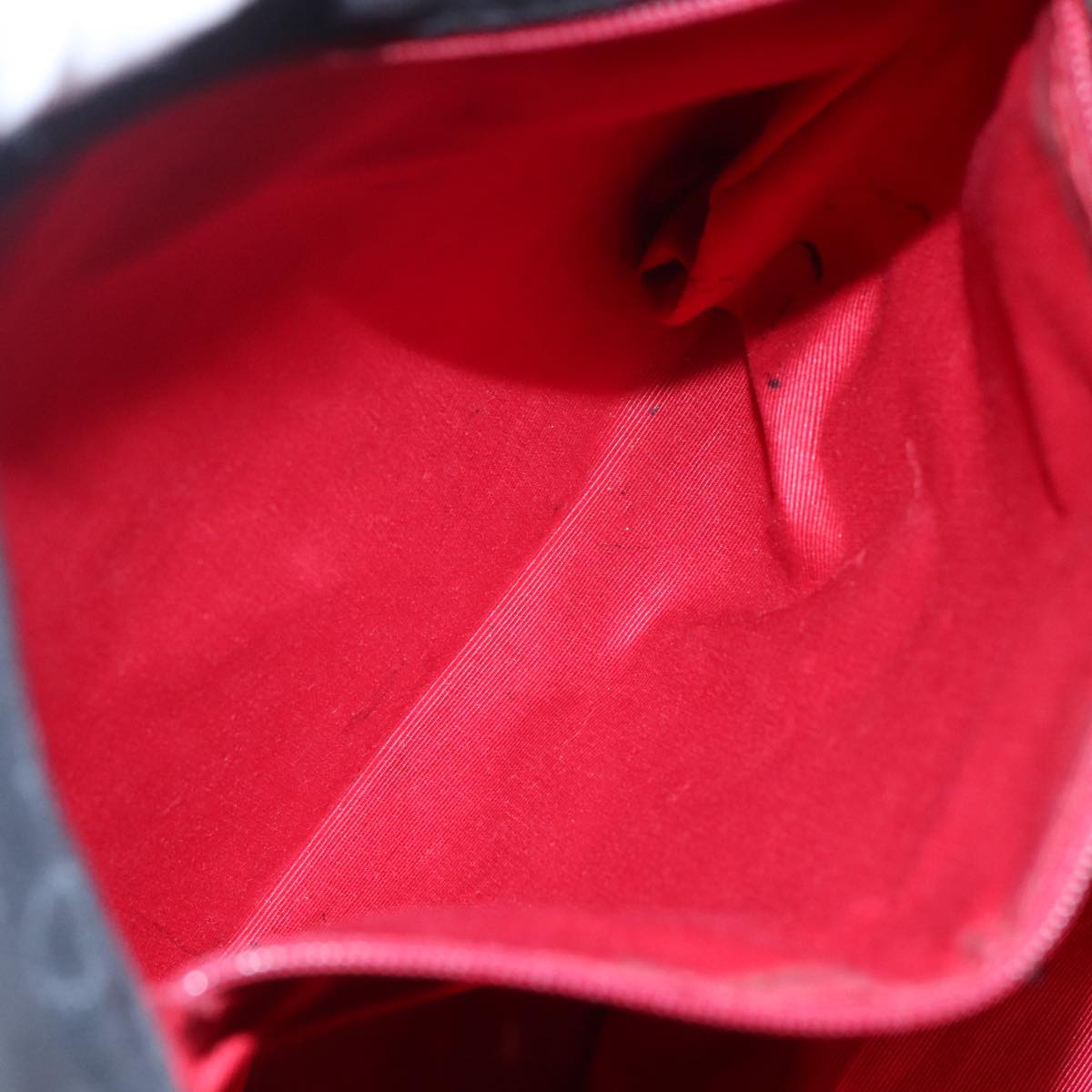 BVLGARI Tote Bag Canvas Leather Black Silver Auth hk2061