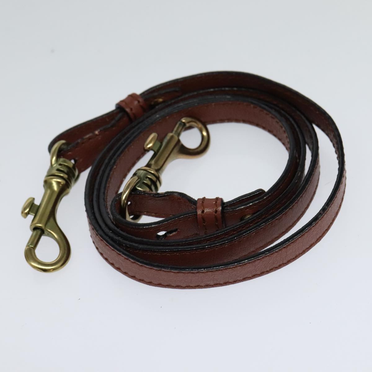 Chloe Shadow Shoulder Bag Leather 2way Brown Gold Auth hk2098