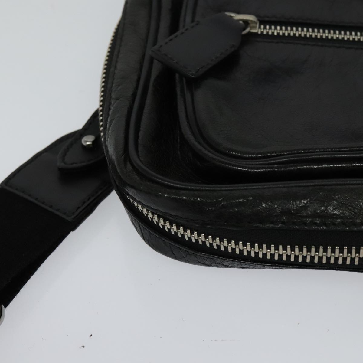 Chloe Paddington Body Bag Leather Black Silver Auth hk2099