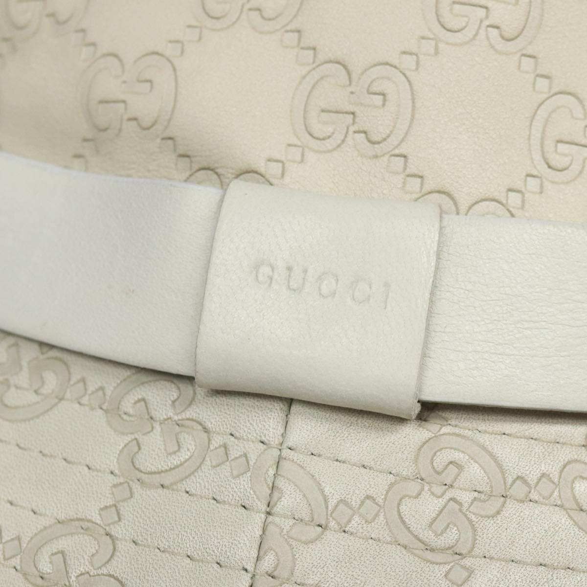 GUCCI GG Canvas Guccissima Hat M White Auth hk2110