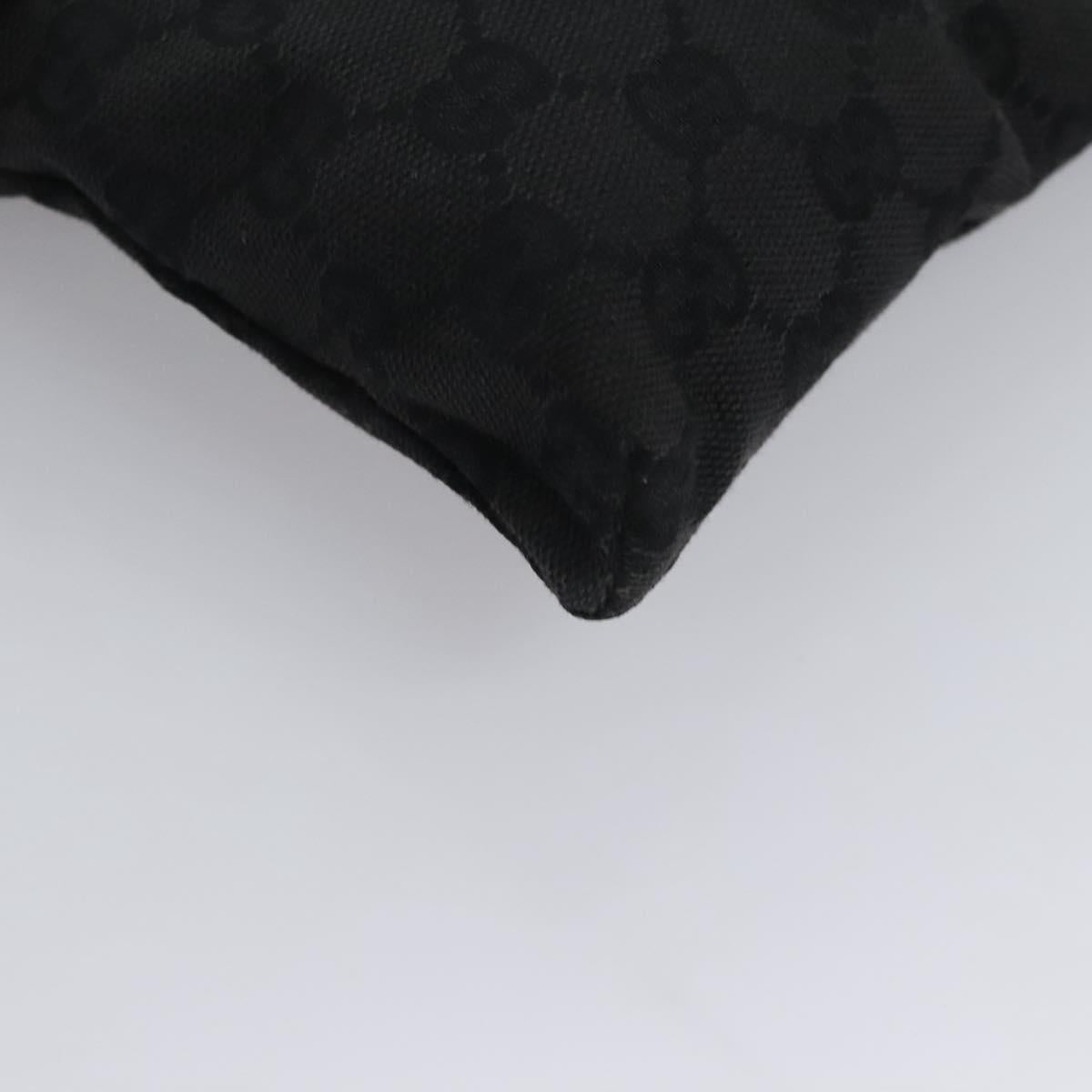 GUCCI GG Canvas Waist bag Black Silver 28566 Auth hk2128