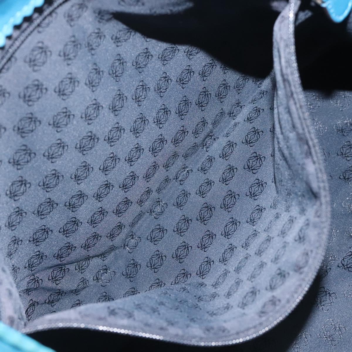 LOEWE anagram Tote Bag Leather Blue Auth hk2144