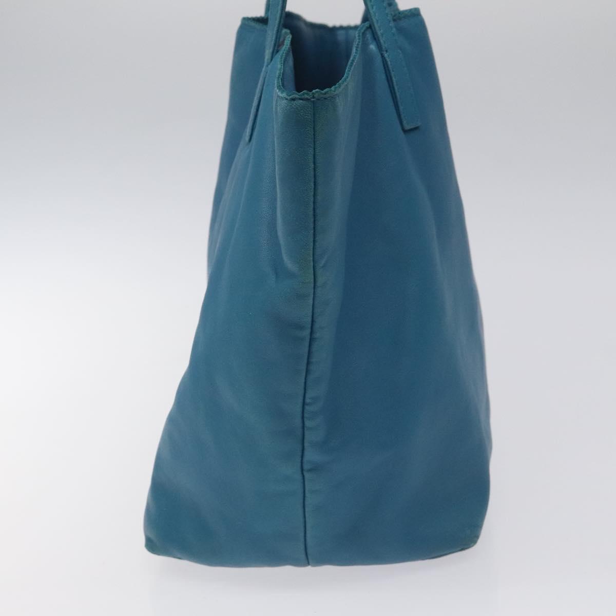 LOEWE anagram Tote Bag Leather Blue Auth hk2144