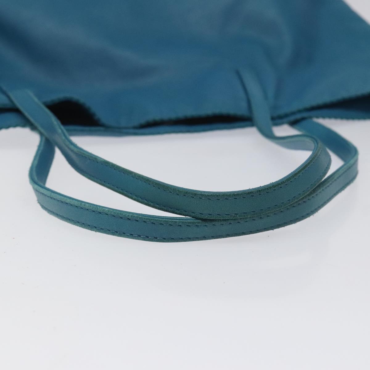 LOEWE anagram Tote Bag Leather Blue Auth hk2144