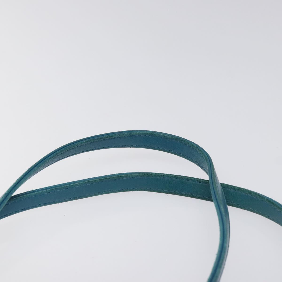 LOEWE anagram Tote Bag Leather Blue Auth hk2144