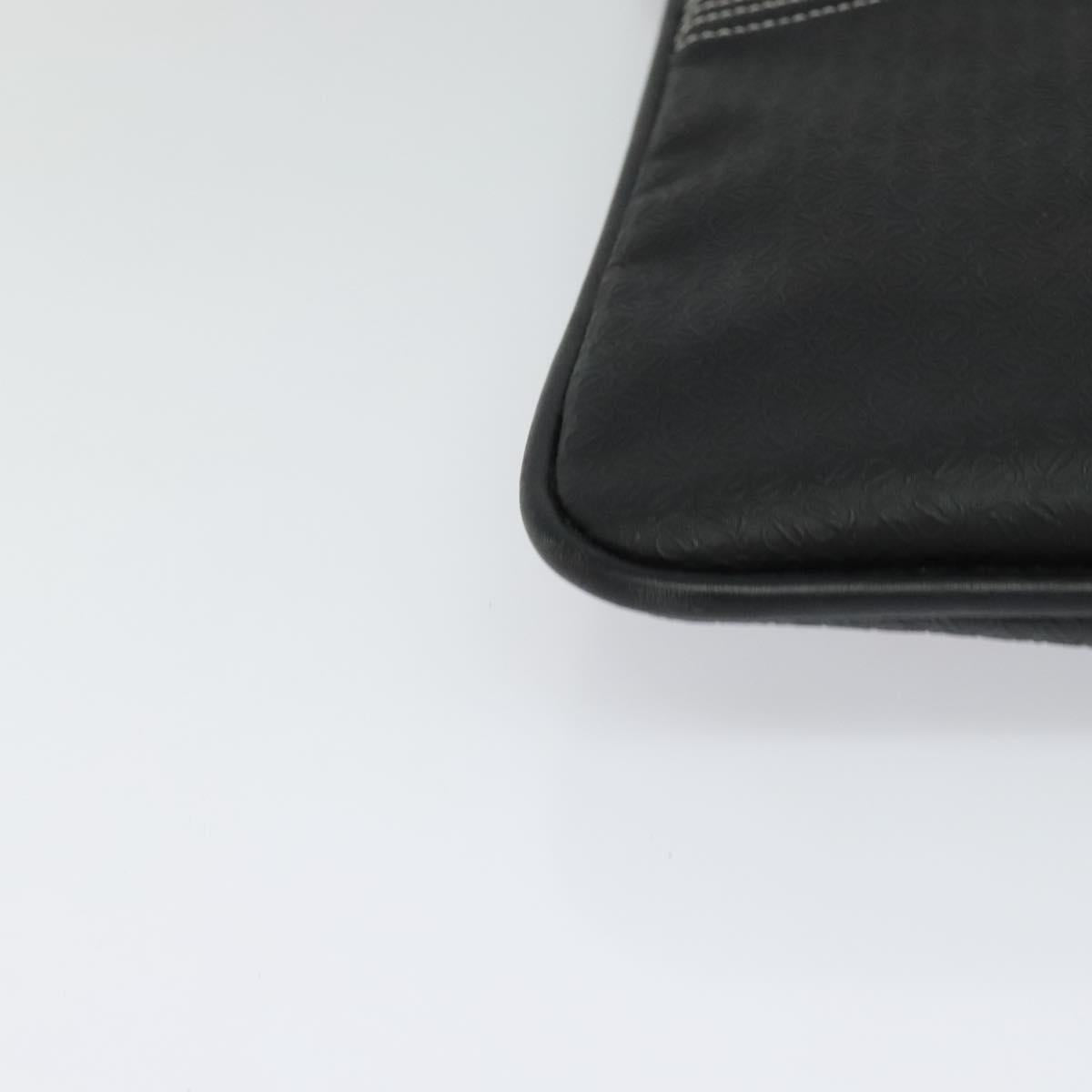 LOEWE Anagram Shoulder Bag PVC Black Silver Auth hk2150