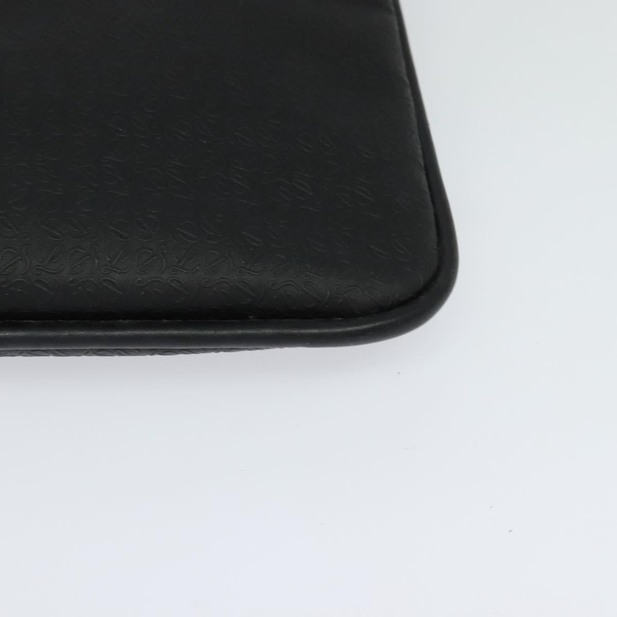 LOEWE Anagram Shoulder Bag PVC Black Silver Auth hk2150