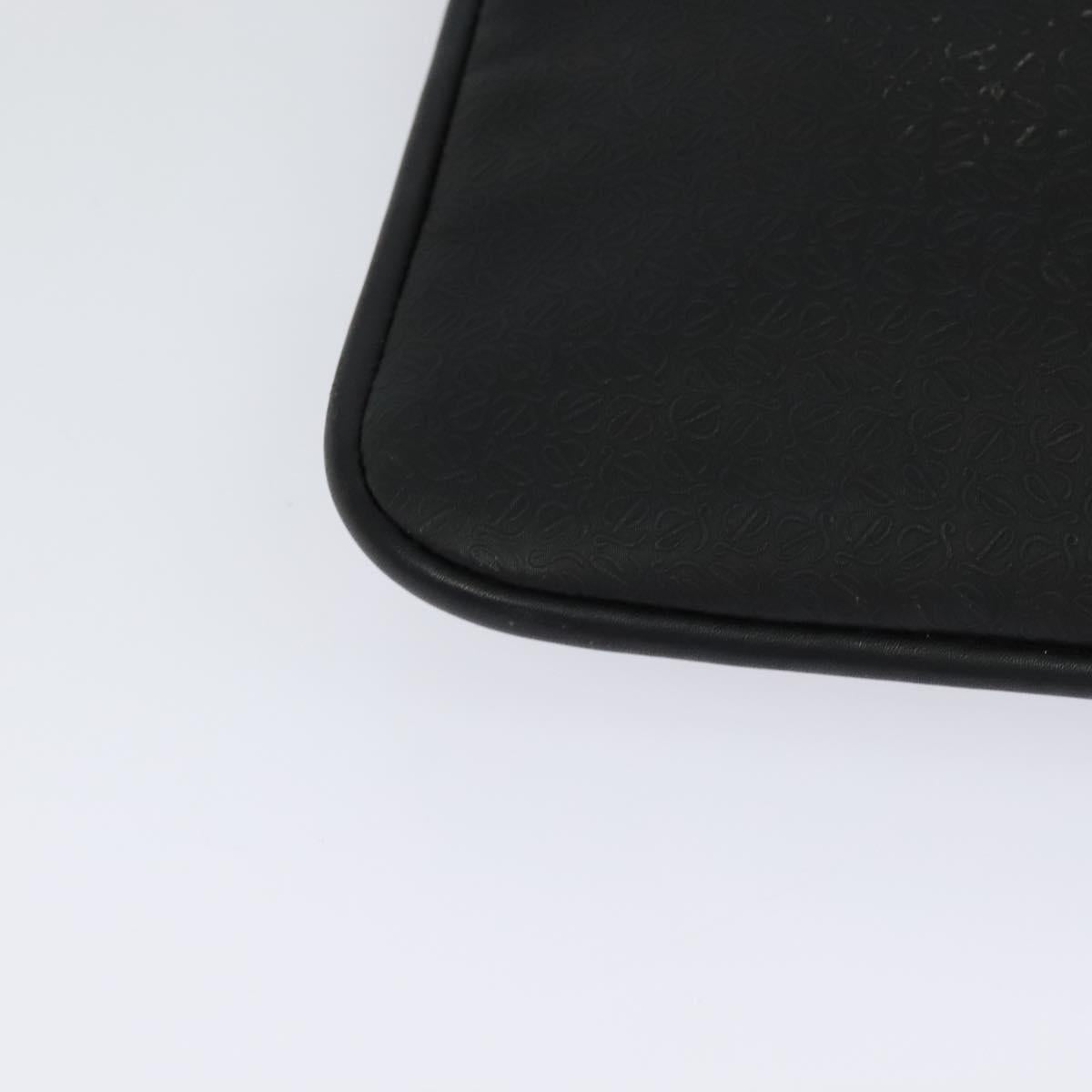 LOEWE Anagram Shoulder Bag PVC Black Silver Auth hk2150