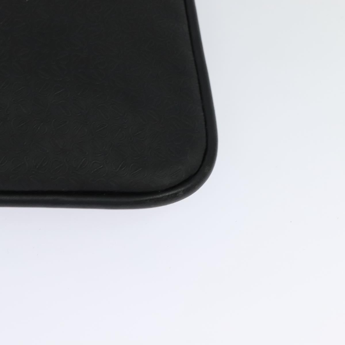 LOEWE Anagram Shoulder Bag PVC Black Silver Auth hk2150