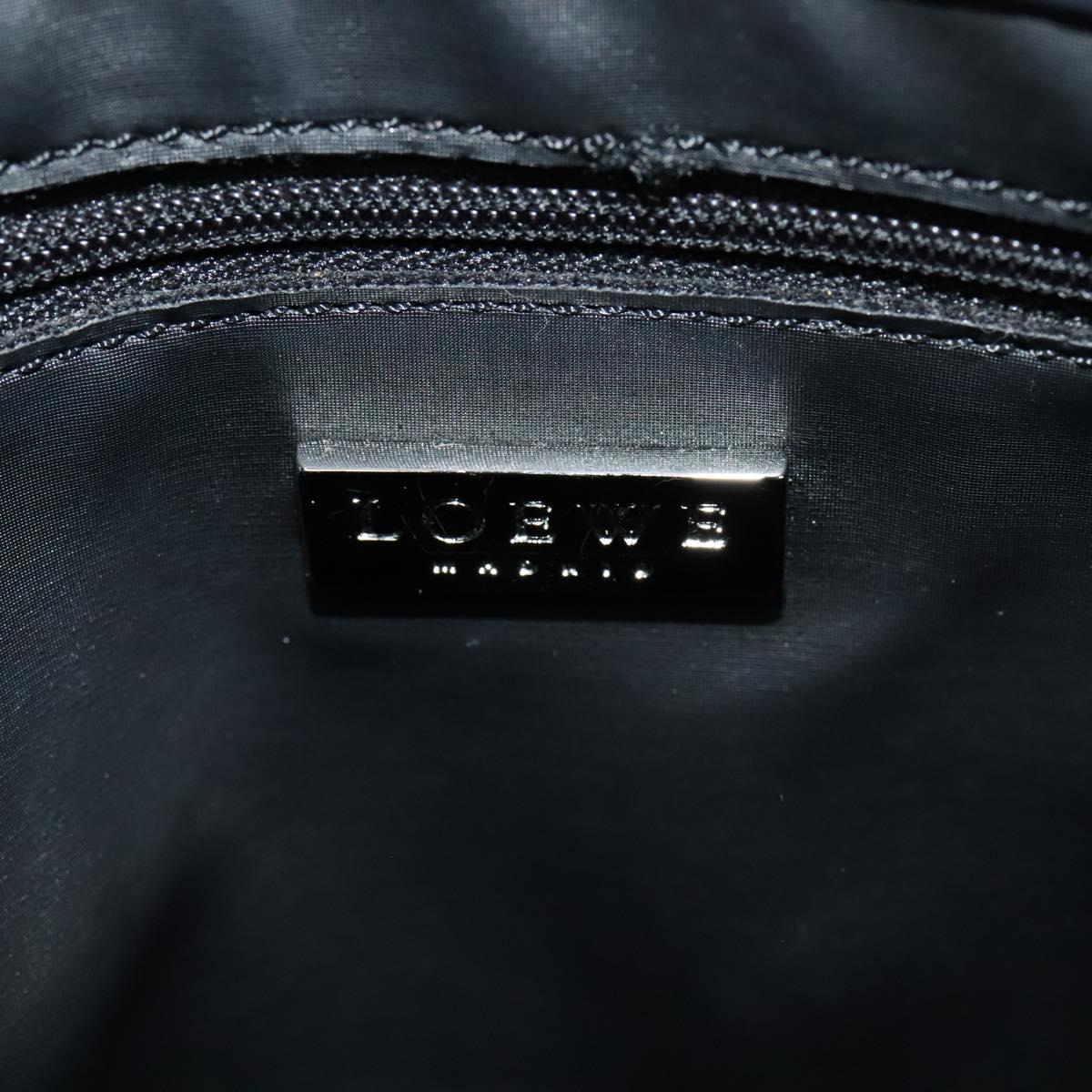 LOEWE Anagram Shoulder Bag PVC Black Silver Auth hk2150
