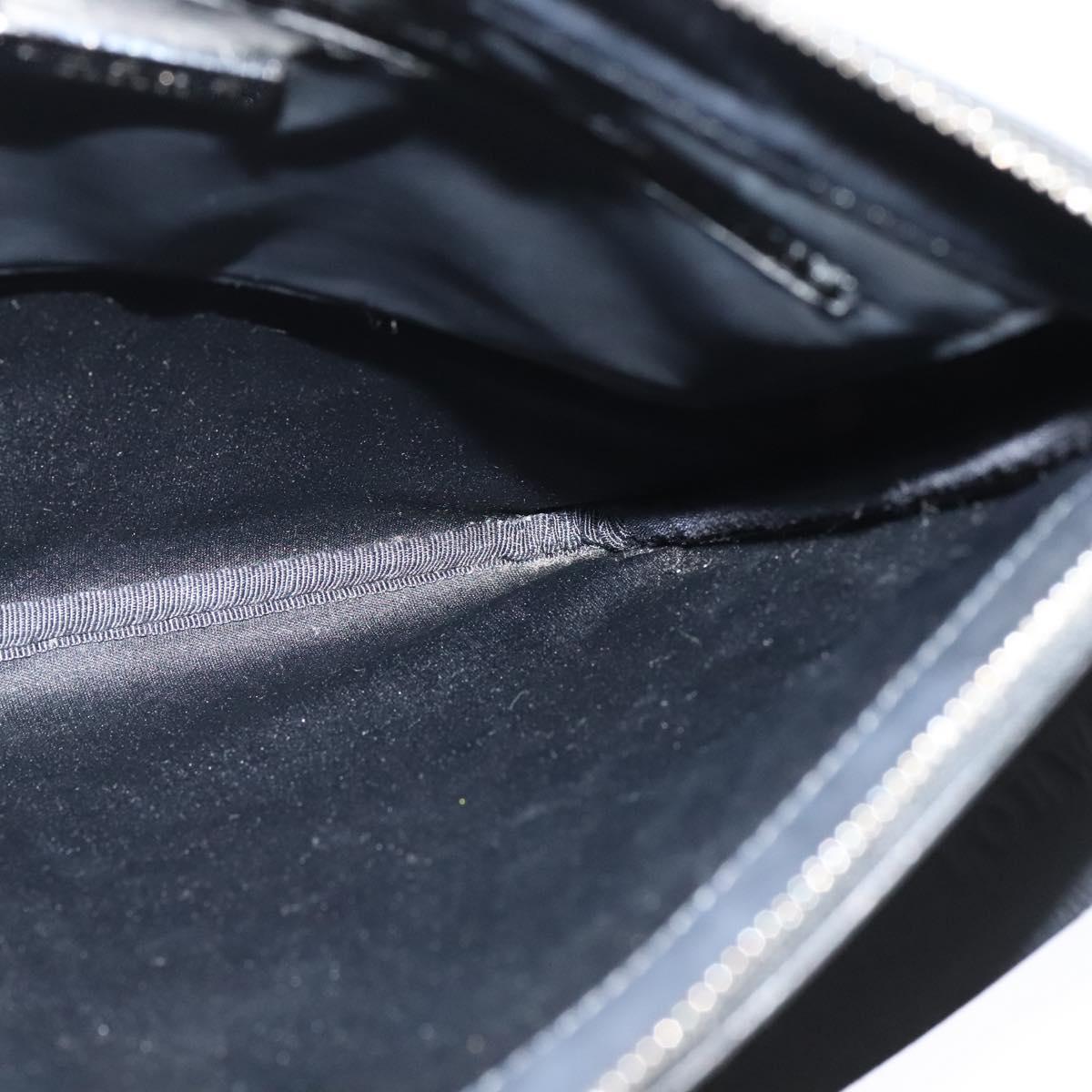 LOEWE Anagram Shoulder Bag PVC Black Silver Auth hk2150