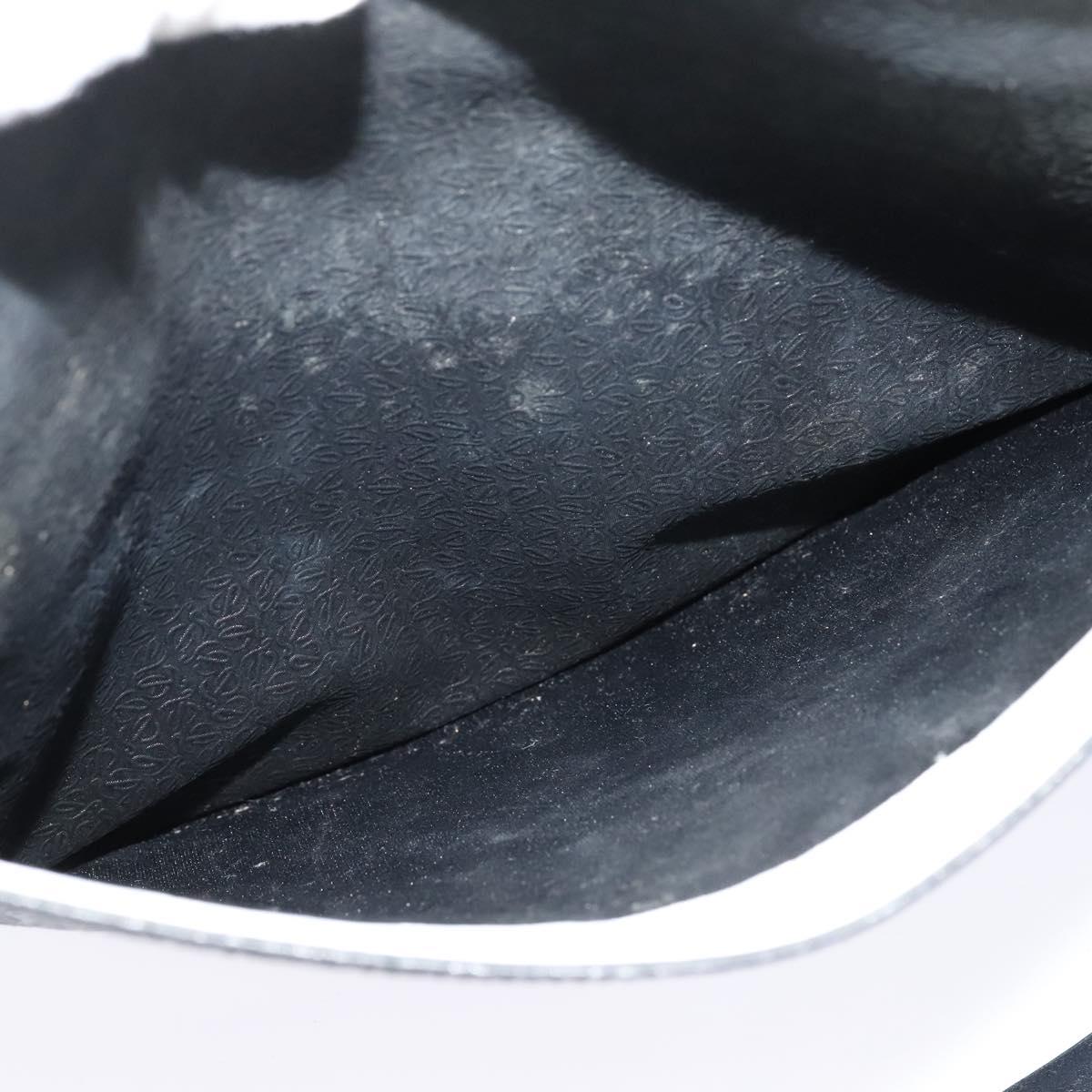 LOEWE Anagram Shoulder Bag PVC Black Silver Auth hk2150