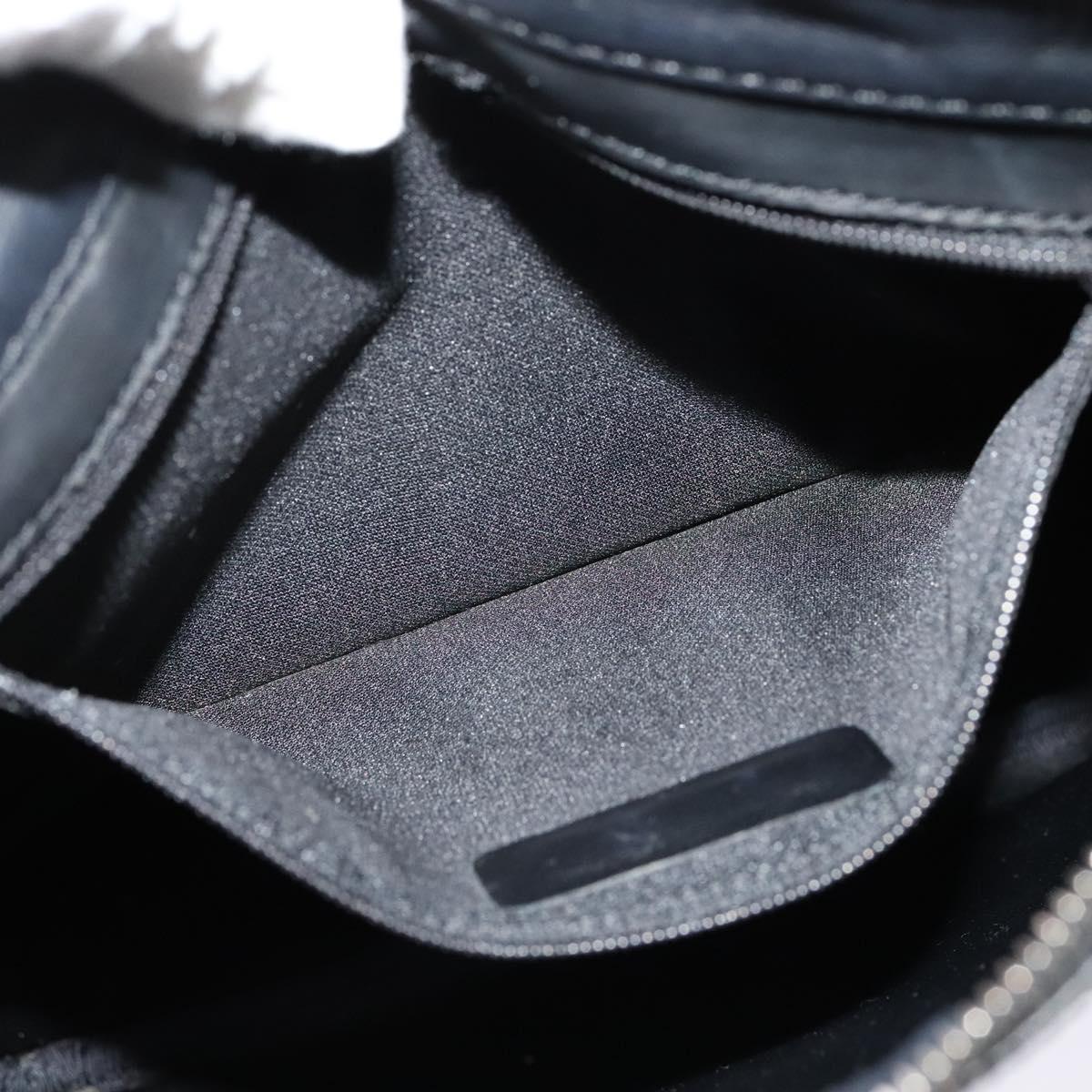 LOEWE Anagram Shoulder Bag PVC Black Silver Auth hk2150