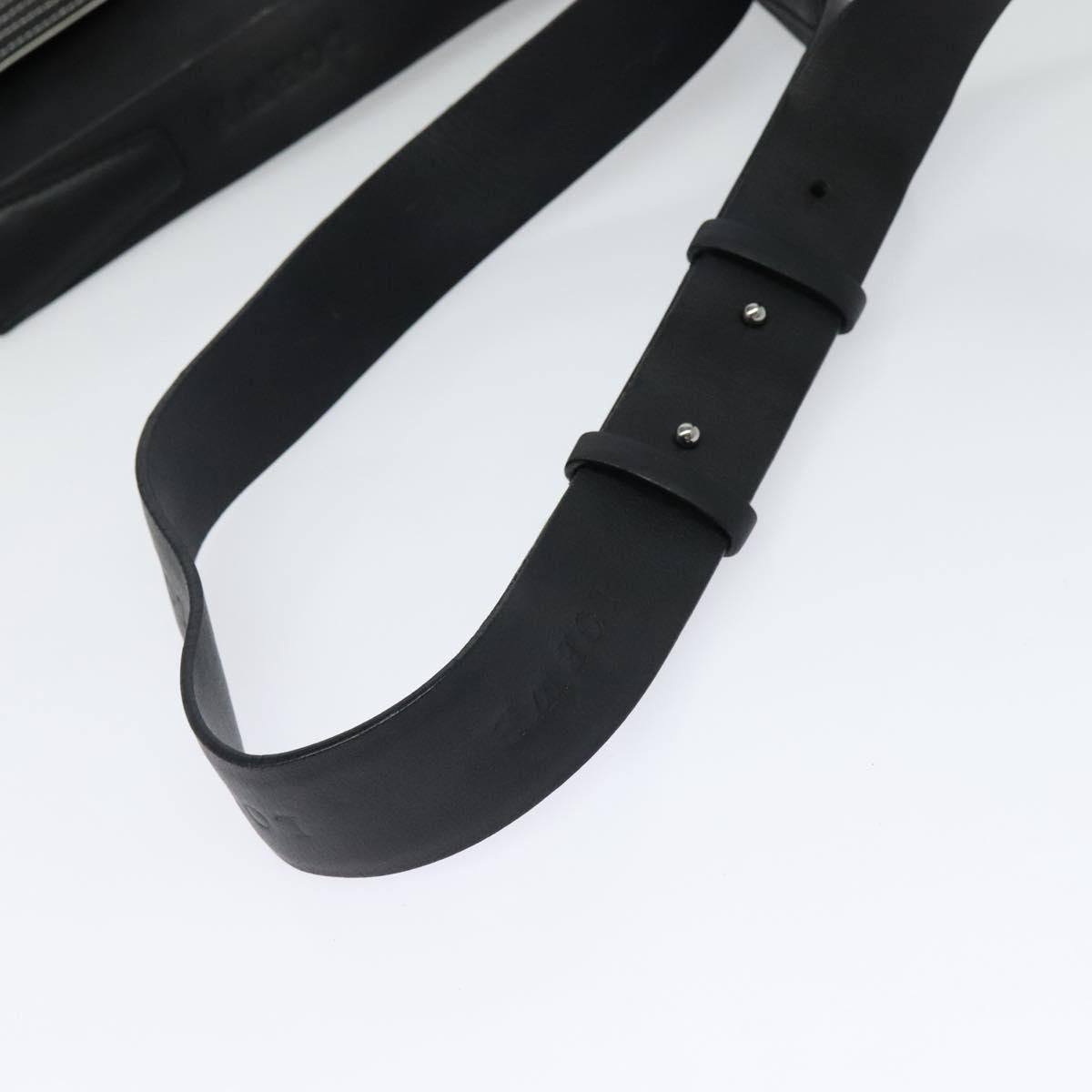 LOEWE Anagram Shoulder Bag PVC Black Silver Auth hk2150